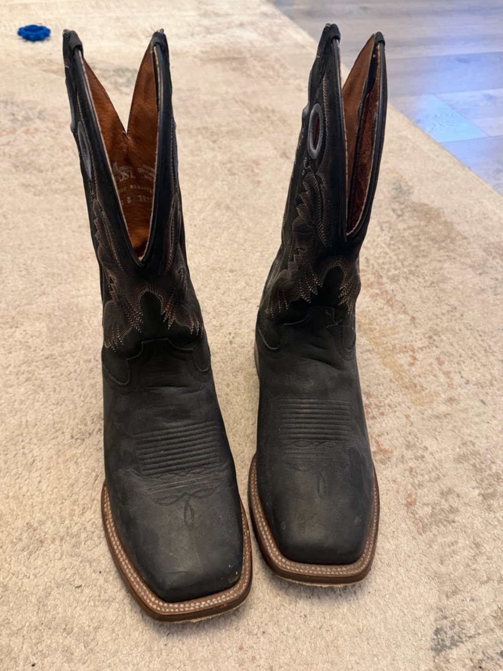 Dan Post Black Brown Leather Cowboy Boots